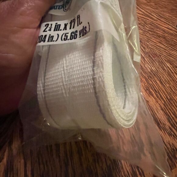 FROST KING Lawn Furniture Webbing 2 1/4"x 17 ft PW17 WHITE with Grey Stripes - Picture 6 of 6